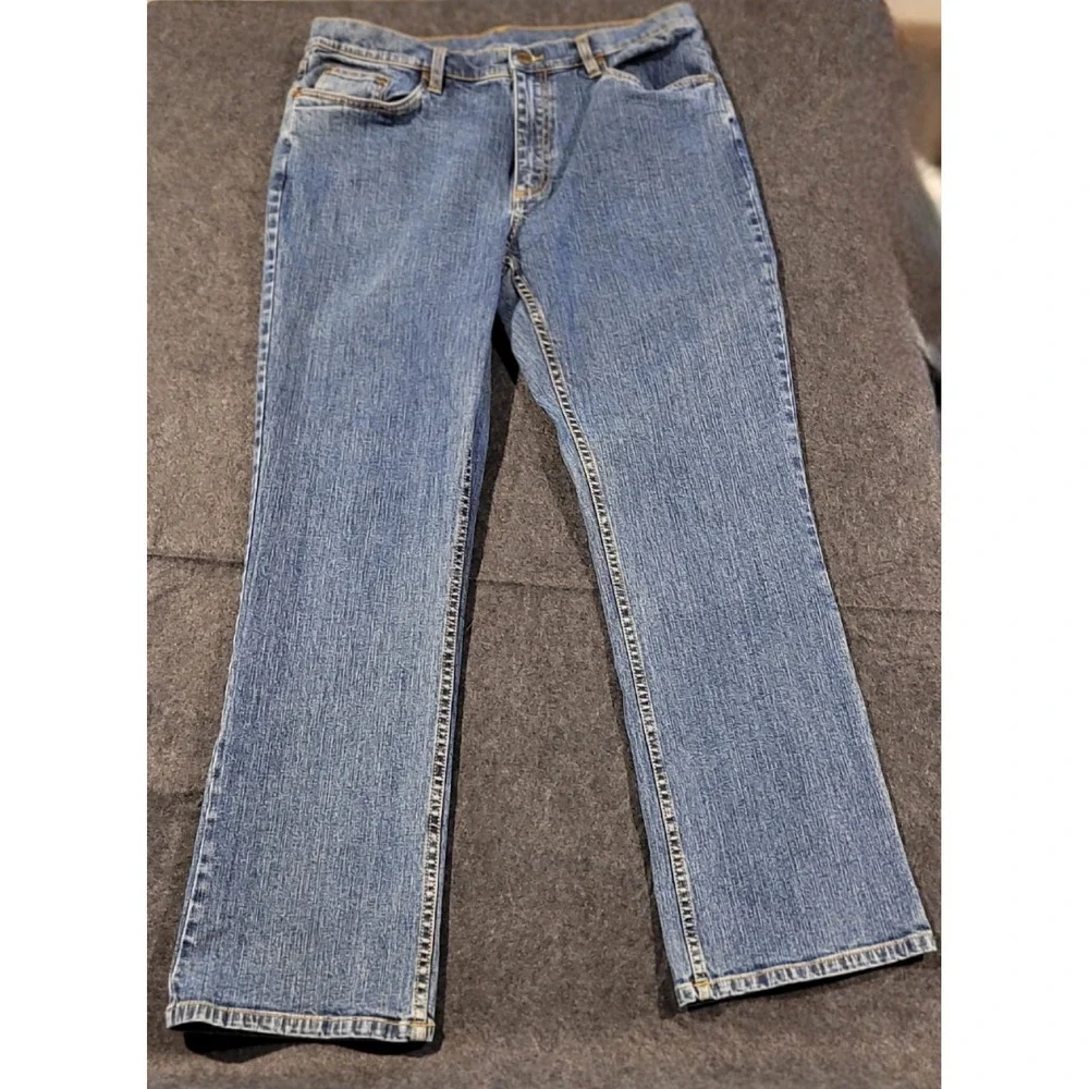 L.L.Bean Women's Size 16-REG Blue Denim Jeans Style 0 XK86 Stretch
